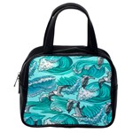 Sea waves seamless pattern Classic Handbag (One Side) Front