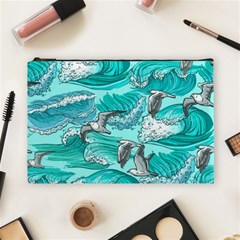 Sea Waves Seamless Pattern Cosmetic Bag (large) by BangZart