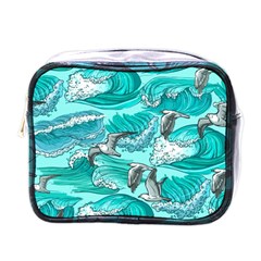 Sea Waves Seamless Pattern Mini Toiletries Bag (one Side) by BangZart