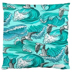 Sea Waves Seamless Pattern Large Cushion Case (one Side) by BangZart