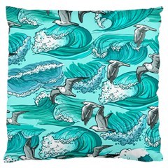 Sea Waves Seamless Pattern Standard Flano Cushion Case (one Side) by BangZart