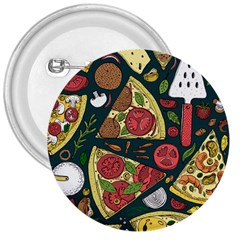 Vector Seamless Pizza Slice Pattern Hand Drawn Pizza Illustration Great Background 3  Buttons by BangZart