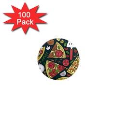 Vector Seamless Pizza Slice Pattern Hand Drawn Pizza Illustration Great Background 1  Mini Magnets (100 Pack)  by BangZart