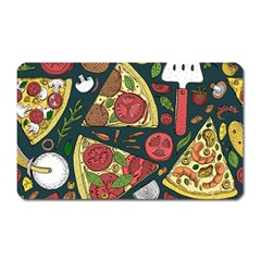 Vector Seamless Pizza Slice Pattern Hand Drawn Pizza Illustration Great Background Magnet (rectangular) by BangZart