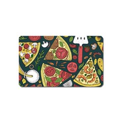 Vector Seamless Pizza Slice Pattern Hand Drawn Pizza Illustration Great Background Magnet (name Card) by BangZart