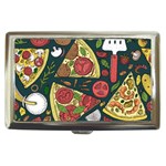 Vector seamless pizza slice pattern hand drawn pizza illustration great background Cigarette Money Case Front