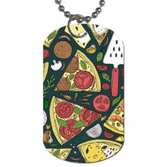 Vector Seamless Pizza Slice Pattern Hand Drawn Pizza Illustration Great Background Dog Tag (two Sides) by BangZart