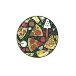 Vector seamless pizza slice pattern hand drawn pizza illustration great background Hat Clip Ball Marker Front