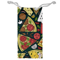 Vector Seamless Pizza Slice Pattern Hand Drawn Pizza Illustration Great Background Jewelry Bag by BangZart