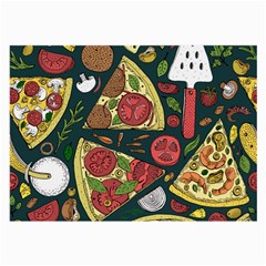 Vector Seamless Pizza Slice Pattern Hand Drawn Pizza Illustration Great Background Large Glasses Cloth (2 Sides) by BangZart