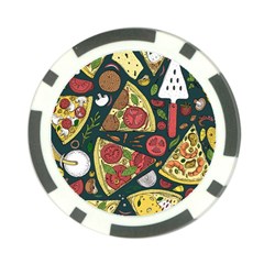 Vector Seamless Pizza Slice Pattern Hand Drawn Pizza Illustration Great Background Poker Chip Card Guard by BangZart