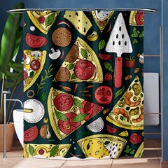 Vector Seamless Pizza Slice Pattern Hand Drawn Pizza Illustration Great Background Shower Curtain 60  X 72  (medium)  by BangZart