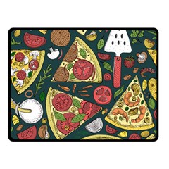 Vector Seamless Pizza Slice Pattern Hand Drawn Pizza Illustration Great Background Double Sided Fleece Blanket (small)  by BangZart