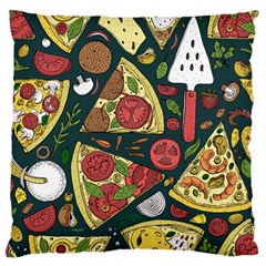 Vector Seamless Pizza Slice Pattern Hand Drawn Pizza Illustration Great Background Standard Flano Cushion Case (two Sides) by BangZart