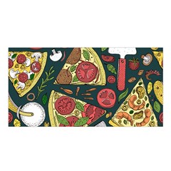 Vector Seamless Pizza Slice Pattern Hand Drawn Pizza Illustration Great Background Satin Shawl by BangZart