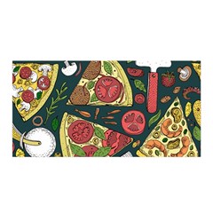 Vector Seamless Pizza Slice Pattern Hand Drawn Pizza Illustration Great Background Satin Wrap by BangZart