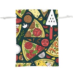 Vector Seamless Pizza Slice Pattern Hand Drawn Pizza Illustration Great Background  Lightweight Drawstring Pouch (xl) by BangZart