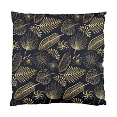 Elegant Pattern With Golden Tropical Leaves Standard Cushion Case (two Sides) by BangZart