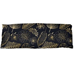 Elegant Pattern With Golden Tropical Leaves Body Pillow Case Dakimakura (two Sides) by BangZart