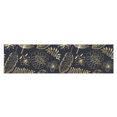 Elegant Pattern With Golden Tropical Leaves Satin Scarf (oblong) by BangZart