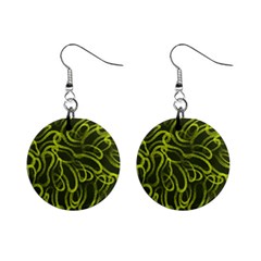 Green Abstract Stippled Repetitive Fashion Seamless Pattern Mini Button Earrings