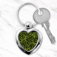 Green Abstract Stippled Repetitive Fashion Seamless Pattern Key Chain (heart) by BangZart