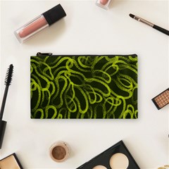 Green Abstract Stippled Repetitive Fashion Seamless Pattern Cosmetic Bag (small) by BangZart