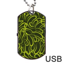 Green Abstract Stippled Repetitive Fashion Seamless Pattern Dog Tag Usb Flash (two Sides) by BangZart