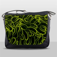 Green Abstract Stippled Repetitive Fashion Seamless Pattern Messenger Bag by BangZart