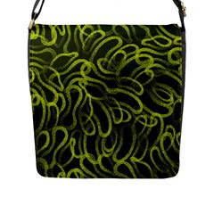 Green Abstract Stippled Repetitive Fashion Seamless Pattern Flap Closure Messenger Bag (l) by BangZart