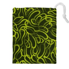 Green Abstract Stippled Repetitive Fashion Seamless Pattern Drawstring Pouch (5xl) by BangZart