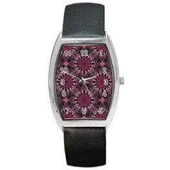 Seamless Pattern With Flowers Oriental Style Mandala Barrel Style Metal Watch by BangZart