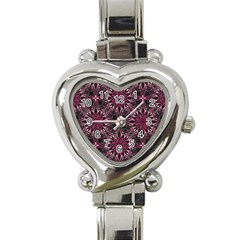 Seamless Pattern With Flowers Oriental Style Mandala Heart Italian Charm Watch