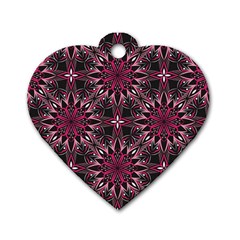 Seamless Pattern With Flowers Oriental Style Mandala Dog Tag Heart (one Side) by BangZart