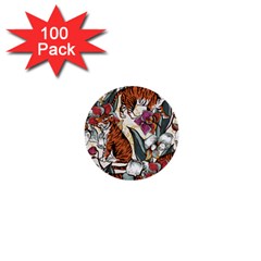 Natural Seamless Pattern With Tiger Blooming Orchid 1  Mini Buttons (100 Pack)  by BangZart