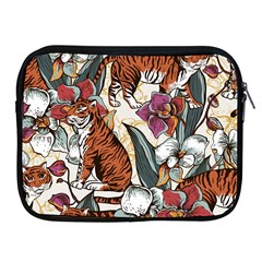 Natural Seamless Pattern With Tiger Blooming Orchid Apple Ipad 2/3/4 Zipper Cases by BangZart