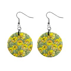 Seamless Pattern With Graphic Spring Flowers Mini Button Earrings by BangZart