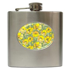 Seamless Pattern With Graphic Spring Flowers Hip Flask (6 Oz) by BangZart