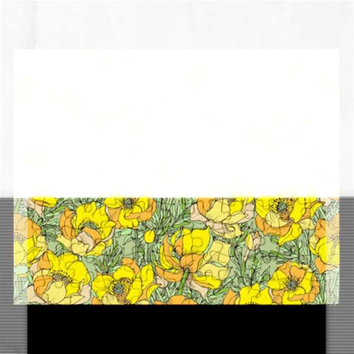 Seamless pattern with graphic spring flowers Rectangular Jigsaw Puzzl