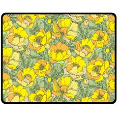 Seamless Pattern With Graphic Spring Flowers Double Sided Fleece Blanket (medium)  by BangZart