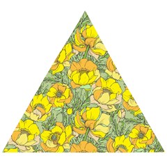 Seamless Pattern With Graphic Spring Flowers Wooden Puzzle Triangle by BangZart