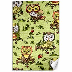 Seamless Pattern With Flowers Owls Canvas 20  X 30 