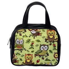 Seamless Pattern With Flowers Owls Classic Handbag (one Side) by BangZart