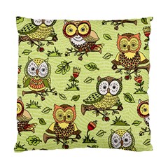 Seamless Pattern With Flowers Owls Standard Cushion Case (one Side) by BangZart