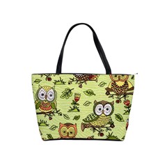 Seamless Pattern With Flowers Owls Classic Shoulder Handbag by BangZart