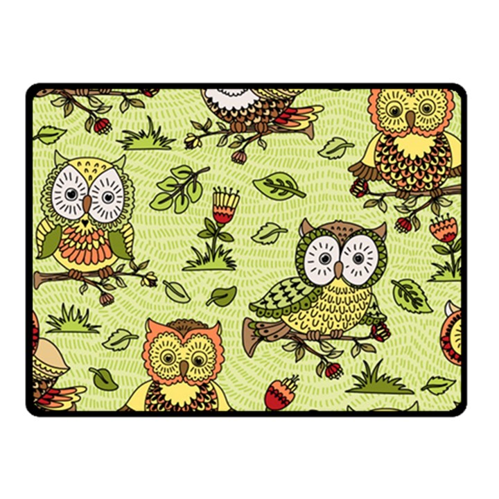 Seamless pattern with flowers owls Fleece Blanket (Small)