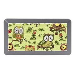 Seamless Pattern With Flowers Owls Memory Card Reader (mini) by BangZart