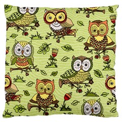 Seamless Pattern With Flowers Owls Standard Flano Cushion Case (two Sides) by BangZart