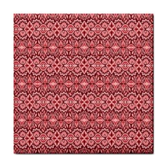 Pink art with abstract seamless flaming pattern Tile Coaster