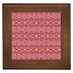 Pink art with abstract seamless flaming pattern Framed Tile